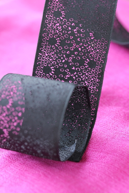 フランス製ワイヤーリボン　レーシーノワール　40ミリ幅