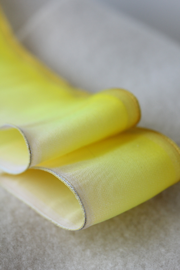 フランス製ワイヤーリボン・グラデーションYellow　40ミリ幅　