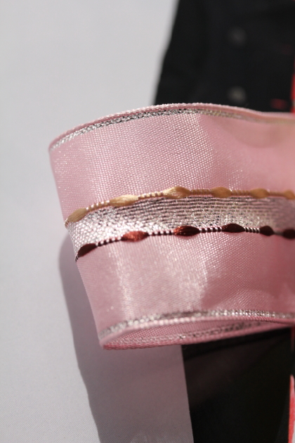 フランス製ワイヤーリボン  デコレーションPink　40ミリ幅　