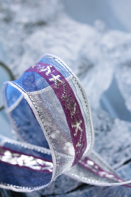 フランス製ワイヤーリボン　ミッドナイト　25ミリ幅　