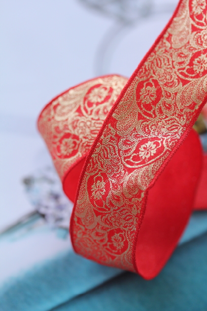 フランス製ワイヤーリボン　ラグジュアリー　25ミリ幅　