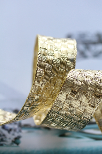 フランス・ワイヤーリボン　ラグジュアリーGOLD  25ミリ幅　