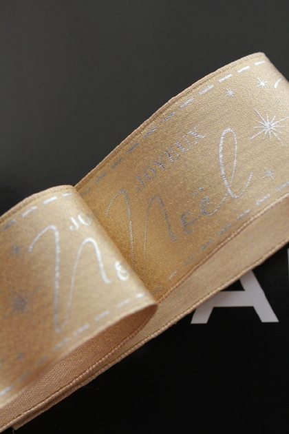 フランス製ワイヤーリボン　Noe"l  40ミリ幅　