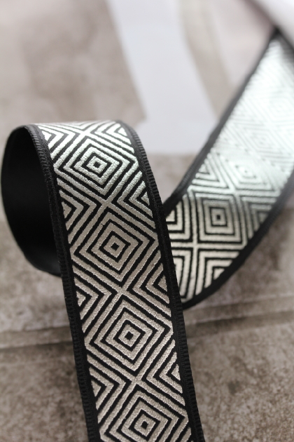 フランス製ワイヤーリボン　Geometric MODERN  25ミリ幅　