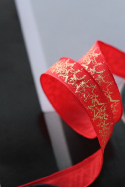 フランス製ワイヤーリボン・Stars 15ミリ幅　