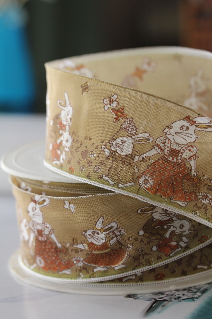 フランス製ワイヤーリボン Promenade/Natural 40ミリ幅