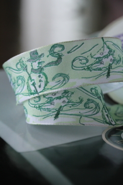 フランス製ワイヤーリボン・Christmas memory 25ミリ幅　