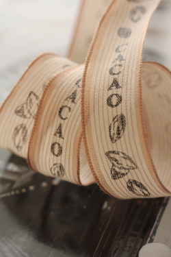 フランス製ワイヤーリボン・CACAOナチュラル 25ミリ幅　