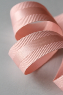 フランス製リボン・グログランxサテン Coral PINK   22ミリ幅