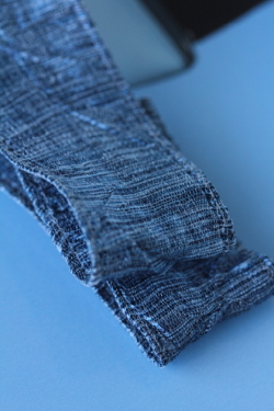 ドイツリボン　ナチュラルクリンクル DENIM　25ミリ幅