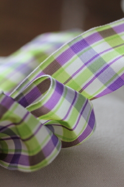 フランス製ワイヤーリボン　Provence CHECK　40ミリ幅　