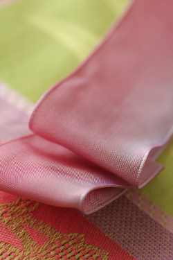 フランス製ワイヤーリボン・グラデーション　ローズドゥマルメゾン 38ミリ幅　