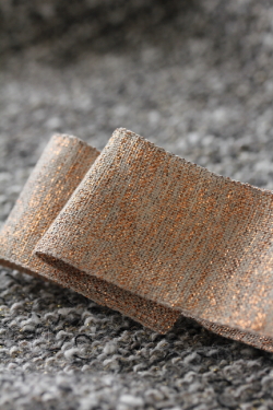 フランス製ワイヤーリボン　ナチュラル/Metalicブロンズ　40ミリ幅　