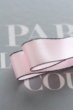 フランス製リボン・Satin"STYLISH" Pink  20ミリ幅