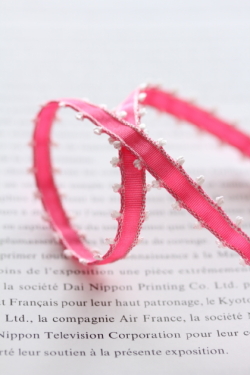 フランス製スペシャルリボン　ルバンピコット　ピンク　7ミリ幅　