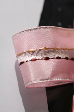 フランス製ワイヤーリボン  デコレーションPink　40ミリ幅　