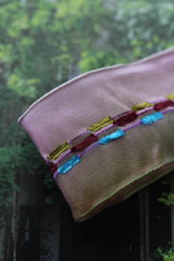 フランス製ワイヤーリボン・グラデーションステッチ 40ミリ幅　