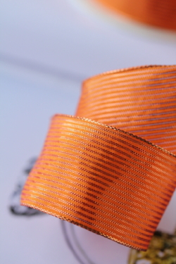 フランス製ワイヤーリボン　Metalic ORANGE　38ミリ幅　
