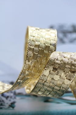 フランス・ワイヤーリボン　ラグジュアリーGOLD  25ミリ幅　