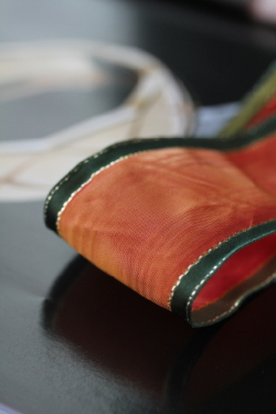 フランス製ワイヤーリボン　クリスマスモアレ　50ミリ幅　