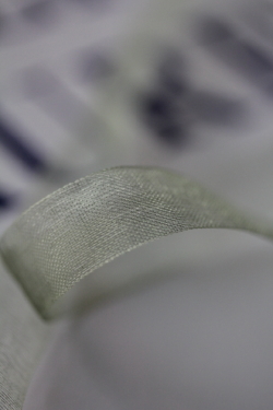 フランス製スペシャルリボン・シャイニーオーガンジーKhaki　11ミリ幅　