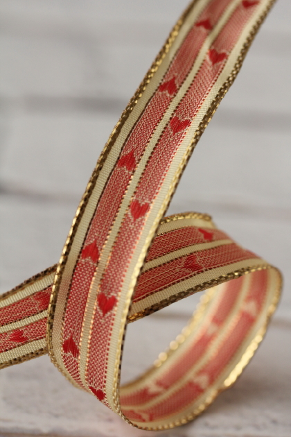 フランス製リボン｜ワイヤーリボン・ Heartステッチ：リボン専門店