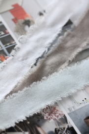 イタリア製コットンリボンWhite/Grey/Blue　25ミリ幅