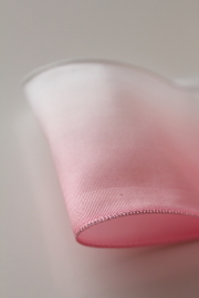 フランス製ワイヤーリボン・グラデーション　Pink/White 38ミリ幅　