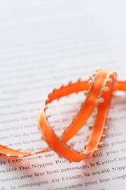 フランス製スペシャルリボン　ルバンピコット　オレンジ　7ミリ幅　