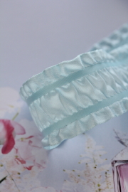 ドイツリボン・Ruffle Blue　40ミリ幅