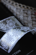 フランス製ワイヤーリボン・Snow  25ミリ幅