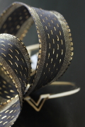 フランス製ワイヤーリボン　Luxury BLACK  25ミリ幅