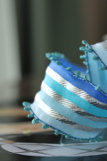 フランス製ワイヤーリボン　CHRISTMAS Blue stripes  40ミリ幅