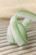 フランス製ワイヤーリボン・グラデーション　Green/White 15ミリ幅　