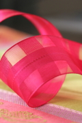 フランス製ワイヤーリボン・シースルースクエアPink　40ミリ幅