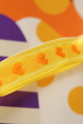 フランス製ワイヤーリボン Yellow Heart 15ミリ幅　