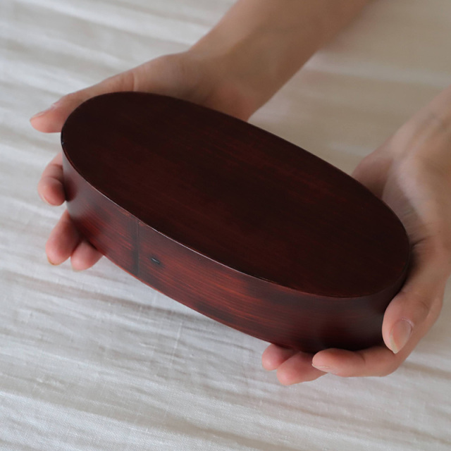 漆工芸 BOX 楕円 未使用 籃胎漆器 楕円茶櫃（茶びつ） 伝統工芸品