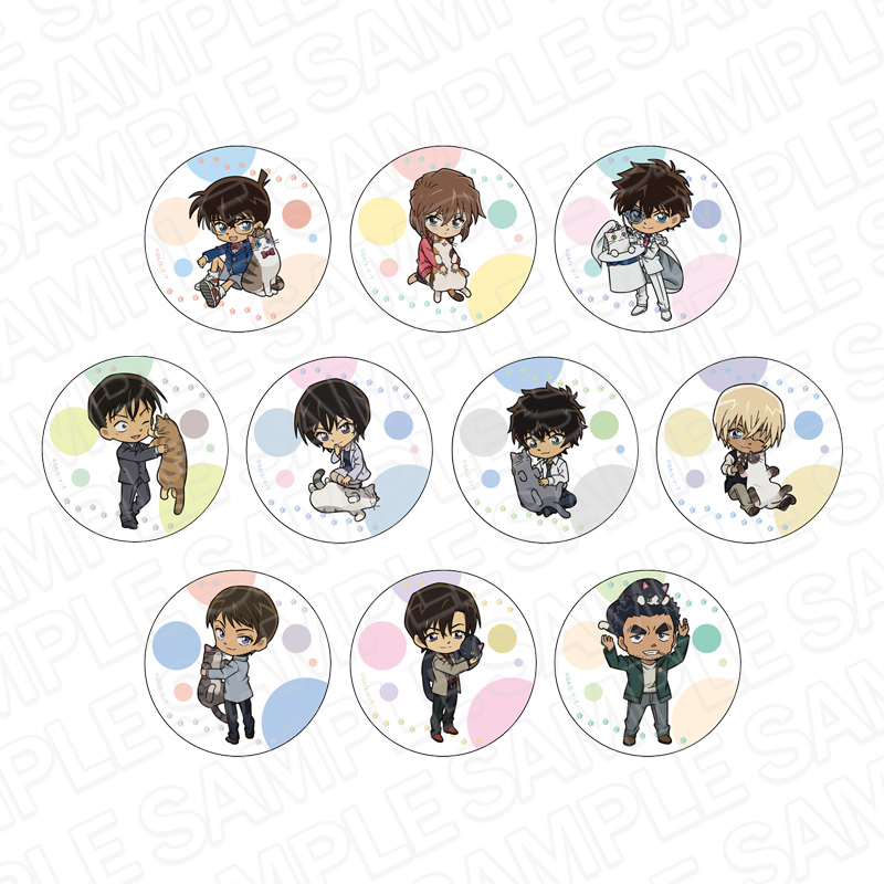 【2022年2月下旬発売予定】1個【ランダム】　名探偵コナン　カンバッジ(ブラインド)　デフォルメねこ ver.　pcs