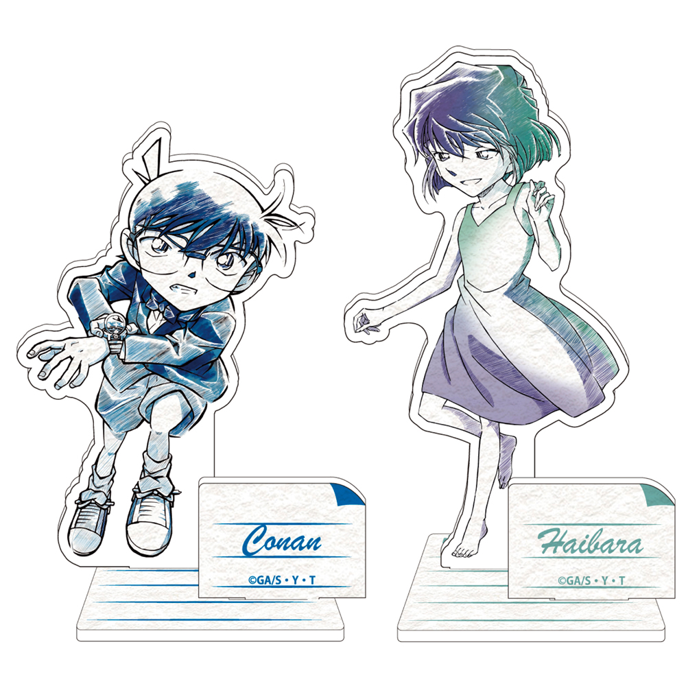 名探偵コナン　ペンシルアート　アクリルスタンドコレクションVol.4　江戸川コナン&灰原哀