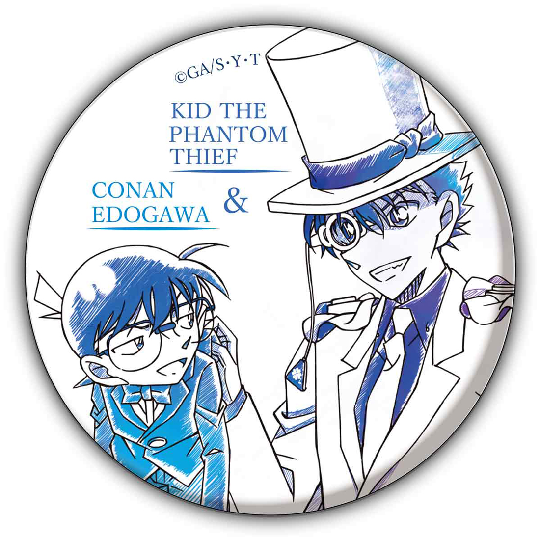 名探偵コナン　ペンシルアート　缶バッジコレクションVol.4　江戸川コナン&怪盗キッド
