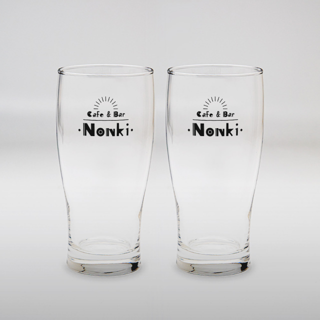 ドラマ「around1/4」カフェバー「NONKI」ロゴ入りビールグラス 2個セット