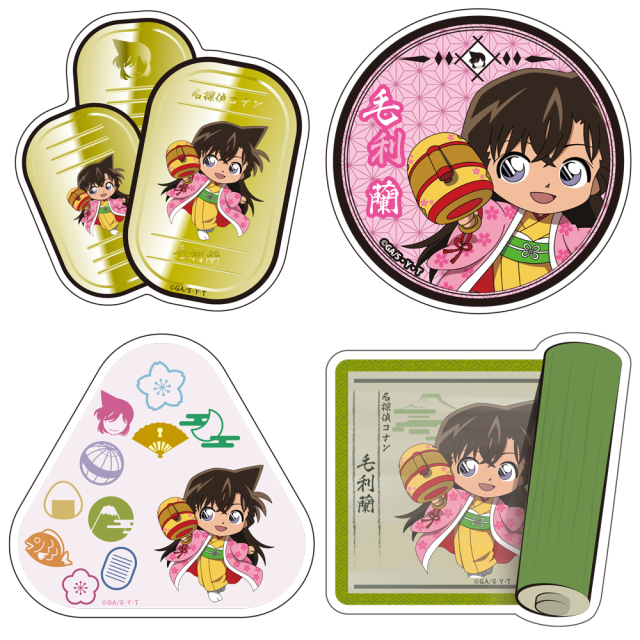 名探偵コナン　昔ばなし風コレクション　トラベルステッカー4枚セット　毛利蘭