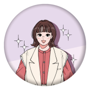ドラマ「日曜の夜ぐらいは...」缶バッジ（岸田サチ）