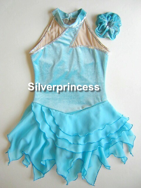 御注文制作品★テスト公式練習★Silver princess３５番★フィギュアスケートコスチューム★子供各サイズ