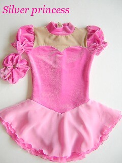 御注文制作品★Silver princess★1番★裏地付き＊フィギュアスケートコスチューム★子供各サイズ