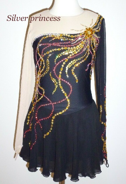 送料無料★TNBK136★フルオーダー☆大会用フィギュアスケートコスチューム★