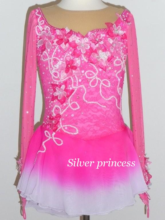 送料無料★TNPK202★お花がゴージャス★フルオーダー＊大会用フィギュアスケートコスチューム★