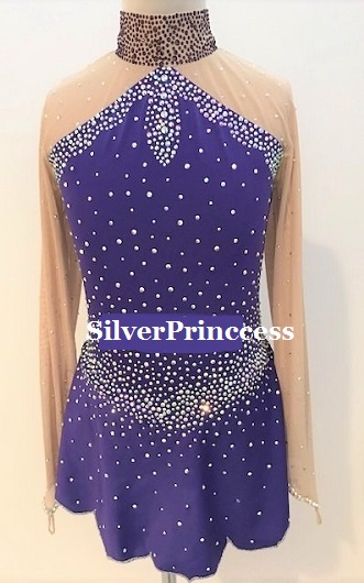 送料無料★TNPU167番★無数のストーンが光り輝く！フルオーダー★大会用フィギュアスケートコスチューム