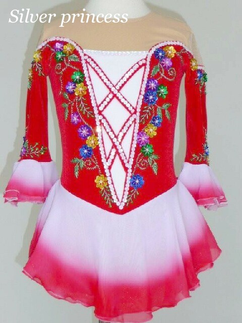 送料無料★TNR116★可愛いフルオーダー★CUTE大会用フィギュアスケートコスチューム★