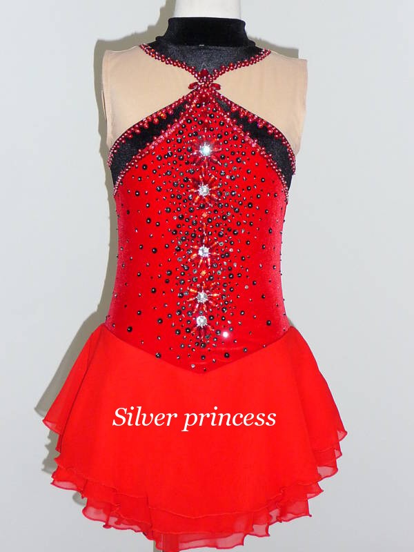 送料無料★TNR161★フルオーダー大会用フィギュアスケートコスチューム★